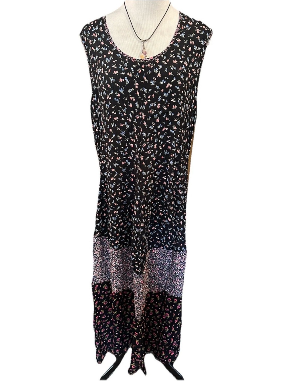 Vintage Starina Maxi dress Floral Print Sz XL Boho Fairy Whimsigoth cottagecore